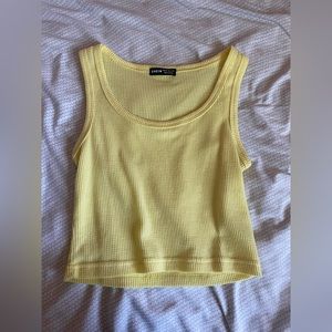 Yellow Waffle Knit tank top, Size XS, Shein